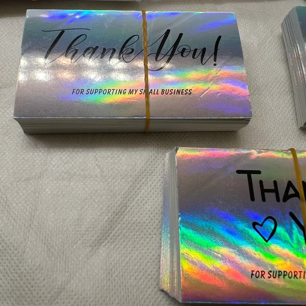 Thank you Holographic Cards 50 Counts New - Picture 5 of 6